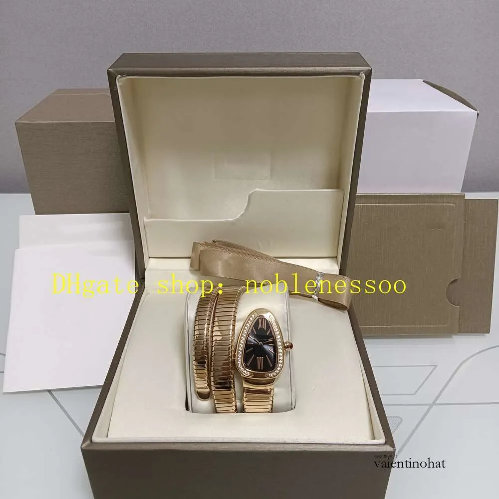 3 Color Mesdames With Box Papers Watches Femmes Quartz Noir DIAMN MECHEMENT DIAMAND TUBOGAS SERPENTI 101911 Robe décontractée Gold Rose Everose Bracelet Women W -2147483 9214817