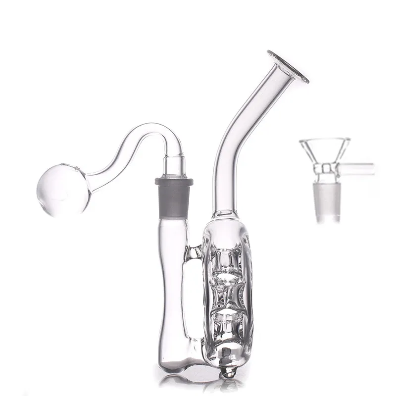 Wholesale Newest 7 holes perc water Ash catcher bong Percolator Glass tobacco dab rig Bongs with 14mm male smoking oil burner or dry herb bowl