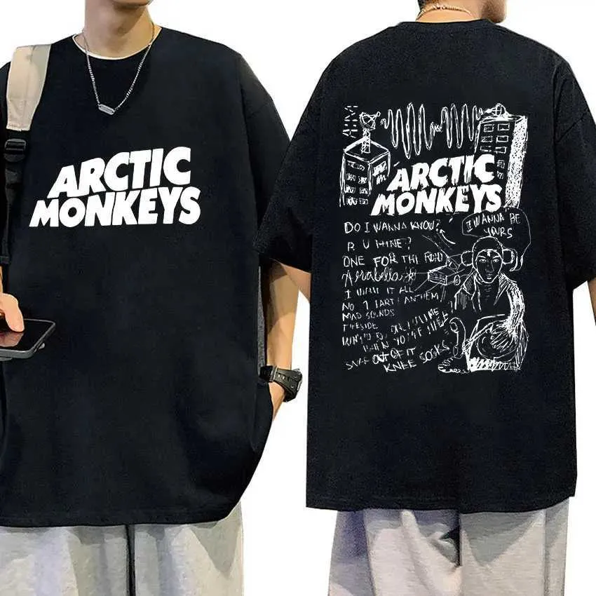 Мужские футболки рок-группа Arctic Monkeys Музыкальный альбом графический футболка Mens Women Fashion Casual негабаритные футболки Slve Hip Hop Clothing T240425