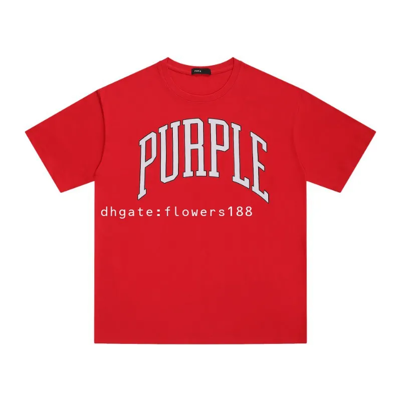 T-shirt maschile 2024 Primavera estate New Big Red Letter Purple Print Unisex Plus T-shirt a maniche corte Plus Size EE