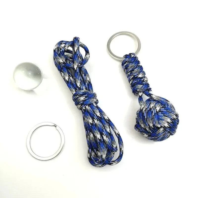 new Woven Paracord Lanyard Keychain Outdoor Survival Tactical Self-defense Military Parachute Rope Cord Ball Pendant Keyring2. for Tactical Parachute Cord