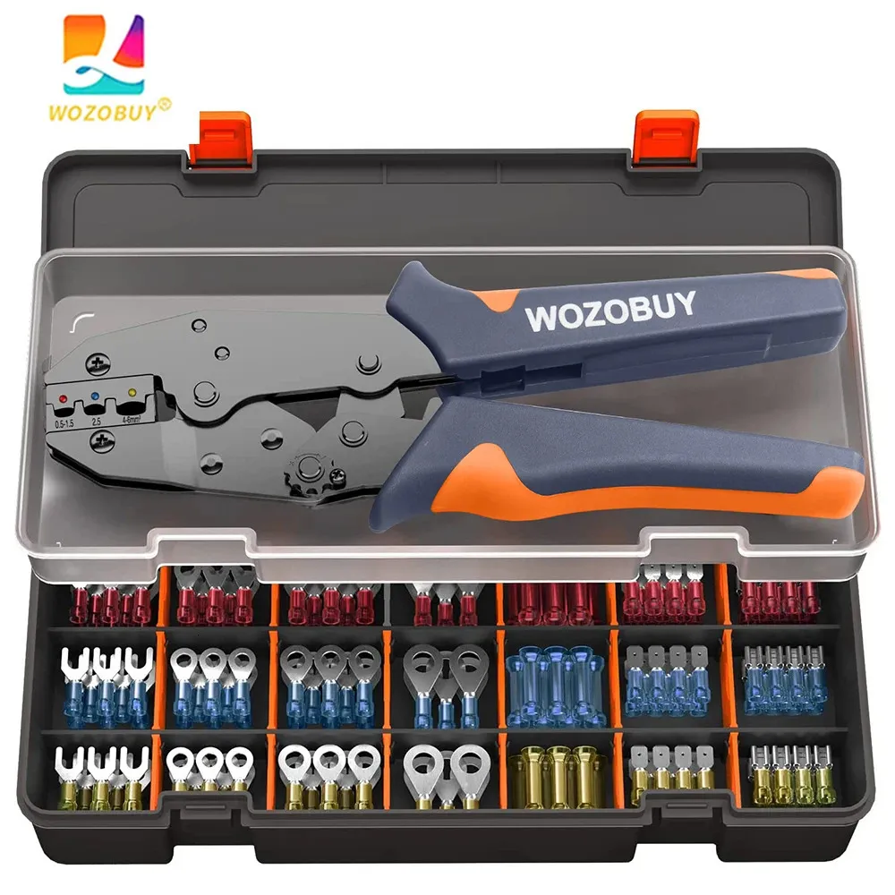 Wozobuy Striminp Pleling Set Wire Cermper Tools Ratchenting SN02C Isolation Terminals Electrical Pinmp Min 240415
