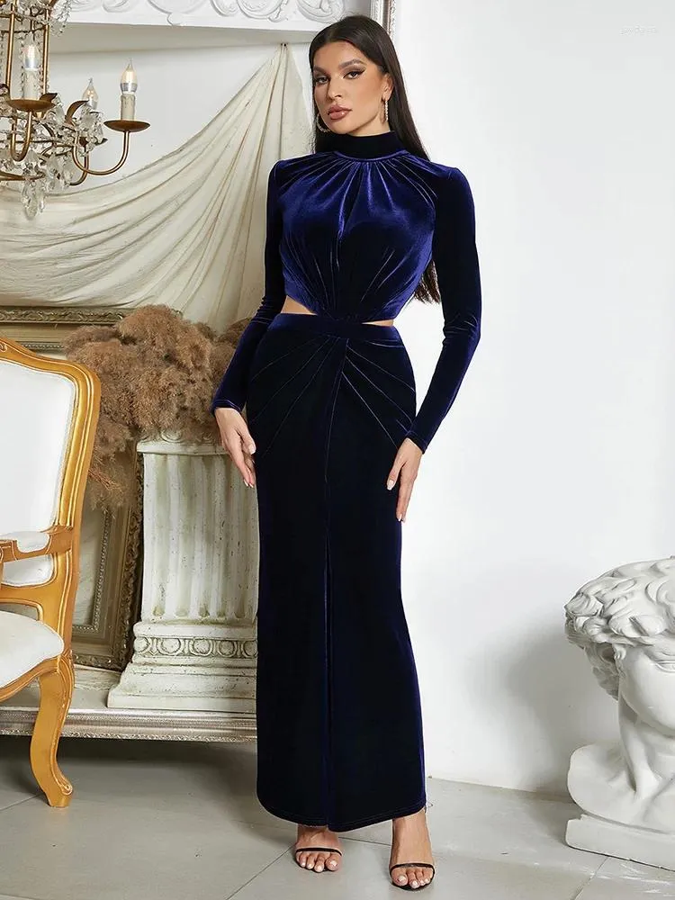 blue velvet hooded dress ALAIA MINI HOOD DRESS AZUR NEW SEASON PARLOUR X ONLINE SYDNEY – Parlour X main image 0