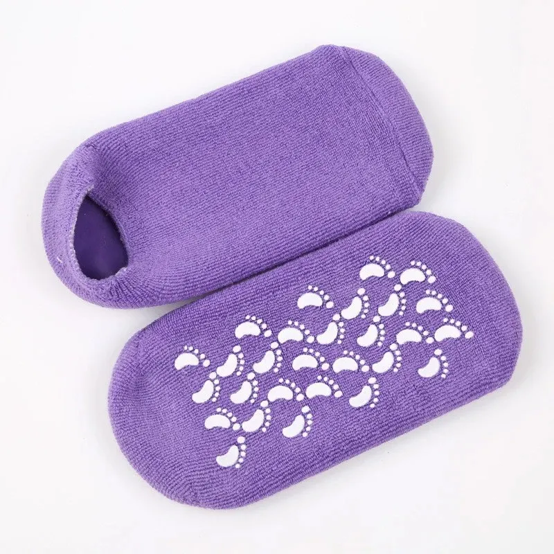 1 paar herbruikbare spa -gel sokken hydrateren bleken exfoliërende fluweel gladde schoonheid voetverzorging siliconen sokken voeten zorg
