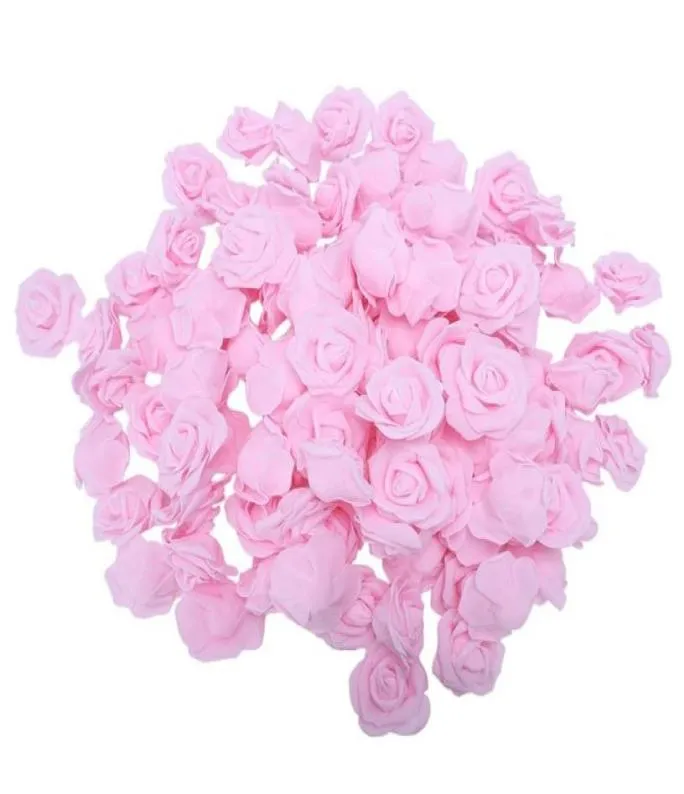 Fleurs décoratives couronnes de haute qualité 100pcs sac 6cm mousse rose têtes de fleur artificielle décoration de mariage 6967116