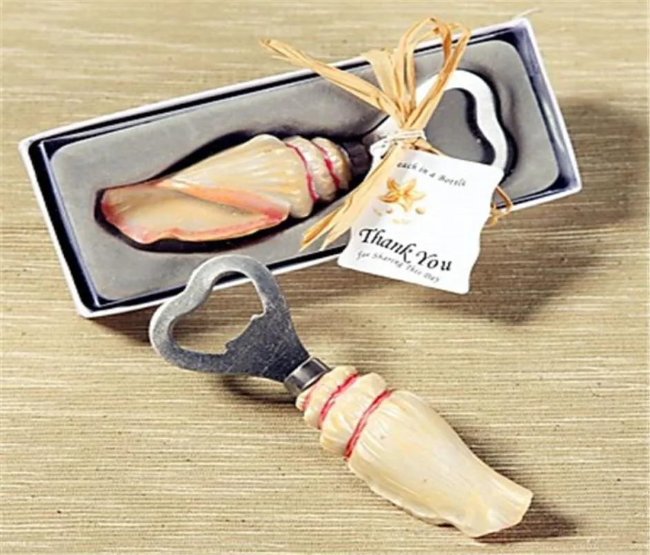 50 stks Kwaliteit Sea Shell Bottle Opener Beach Themed Wedding Gunsten Verjaardagsfeestje Keepsake Bridal Shower Ideas8168255