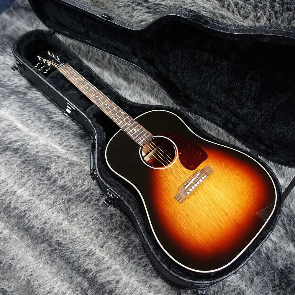 Guitarra acústica de triburst rojas de j45 estándar