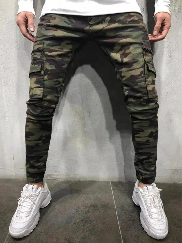 Men's Jeans Multi Pocket Stretch Army Outdoor Camouflage Joggers Casual Denim Trousers Slim Fit Cargo Pencil Pants For Man Cloth