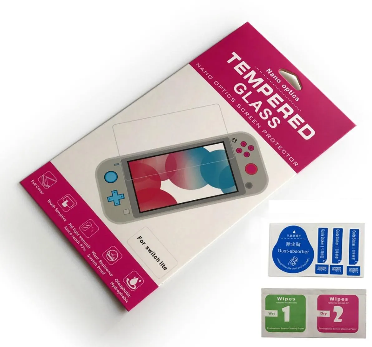 Pour Nintendo Switch Lite Lite Temperred Glass Screen Protector Case de protection Film de protection 25d 9h Console Consola NS Accessoires8505850