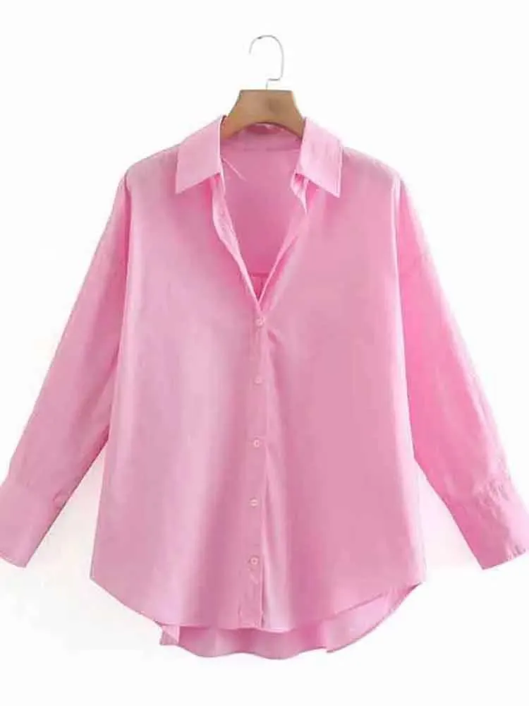 Camisas de blusas para mujeres Nuevas mujeres Simply Candy Color Poplin de pecho simple Oficina de la Oficina Long Long Slve BLUSE CHIC CHEMISE Y240426