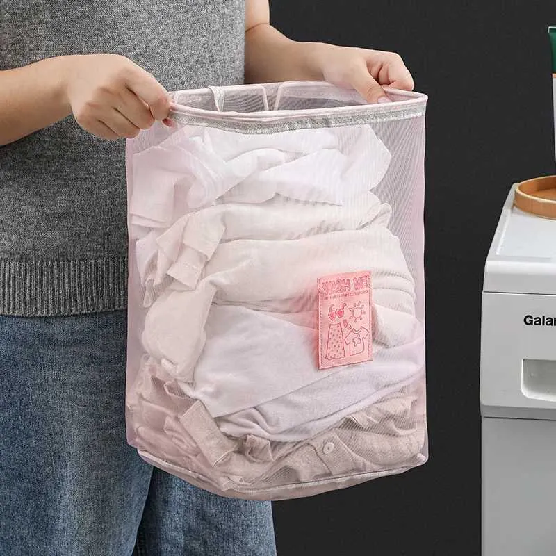 Cestas de armazenamento Organizador de lavanderia de banheiro montado na parede Bolsa de lavanderia dobrável para roupas para roupas sujas bolsa de armazenamento em casa