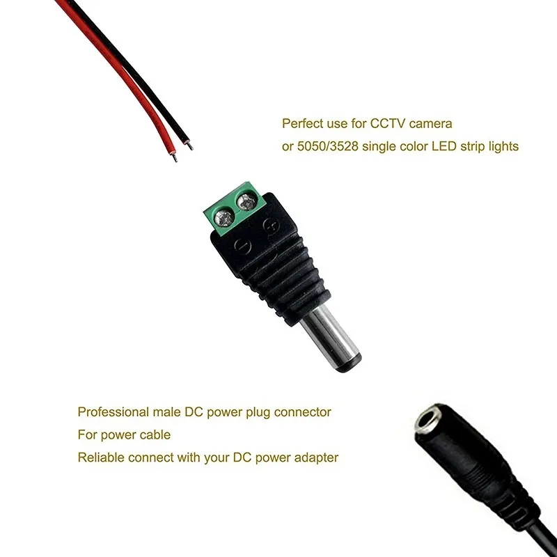 10 par  coaxante Cat5 a BNC DC Potence Jack Male enchufe DC Conector femenino Adaptador AV BNC UTP para CCTV Video Balun Balun