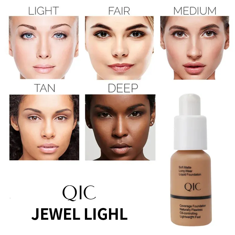 QIC Soft Matte Jewel Lighhl Liquid Foundation hellt mit Feuchtigkeit versorgt und kontrolliert Ölfit Weizen -Make -up BB Creme Concealer 240425