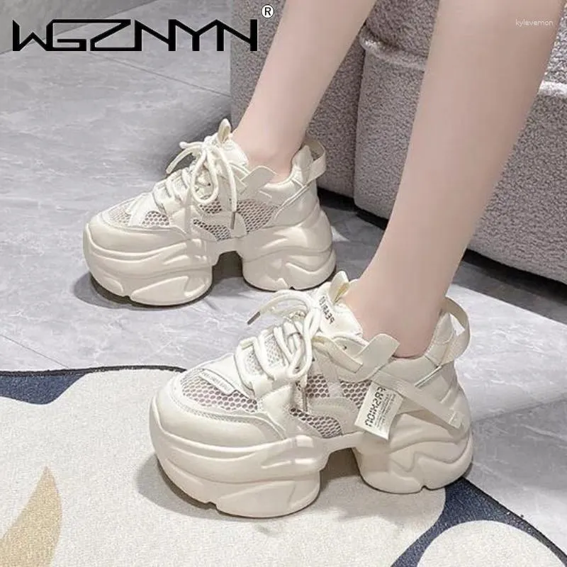 Casual Shoes Designers Women Summer High Platform Sneakers 2024 Chunky White Thick Soled Mesh Woman Tenis Sports