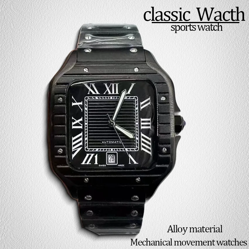 watches men designer Watches luxury watch movement watches black watchstrap 40MM Stainless Steel Casual clasic Complete Calendar black strap watch