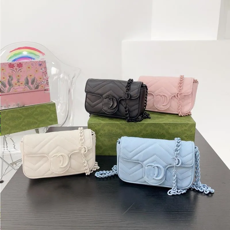 Marmont Designer Luxurys Bolsas Bolsas de Bolsa Feminina Bolsa Crossbody Bags Macaron Color Schem