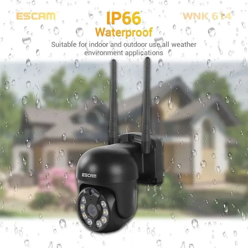 ESCAM WNK614 H.265 Kit di monitoraggio della fotocamera a cupola wireless da 3MP 8 canali NVR 4 canali la fotocamera HD Fonte a doppia luce della luce a due vie VOCE