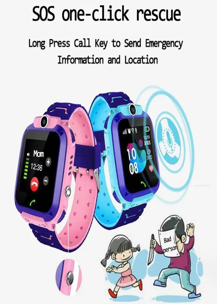 Q12 Childrens Smart Watch SOS Phone Watch Smartwatch per bambini con SIM Card PO IP67 Gift per bambini per iOS Android9682554