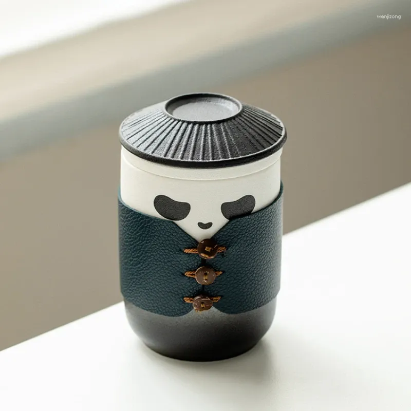 Mokken Panda Quik Cup draagbare reistheetet opbergtas keramische kopjes