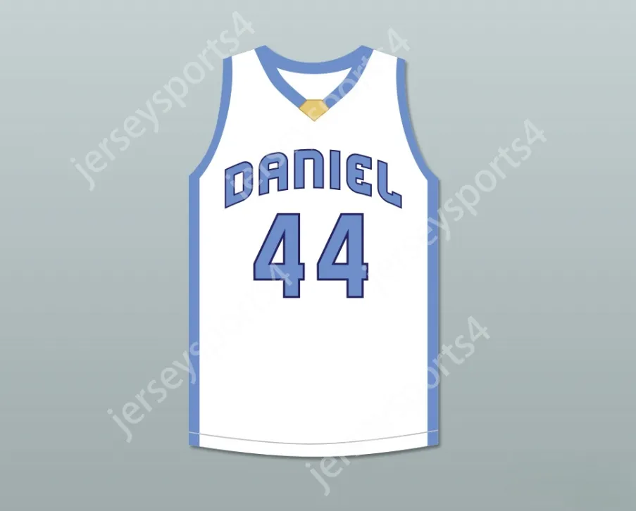 Aangepaste nee naam heren jeugd/kinderen DeAndre Hopkins 44 D. W. Daniel High School Lions White Basketball Jersey genaaid S-6XL