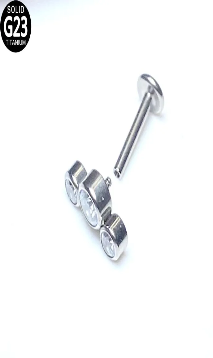 G23 Titanium labret Stud Zircon Cluster Ear Tragus Helix Cartlidge Earrings Lage Piercing Smycken Women Lip Ring9017814