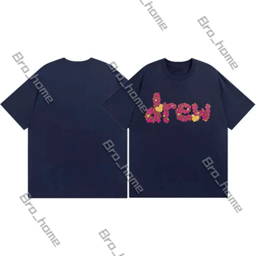 2024 Drawdrew Designer T Shirt Tshirt Summer Luxury Fashion Draw Smiley Face Letter Print Graphic Loose Casual Cotton Short Sleeved Trend Smiling Harajuku Tees 678