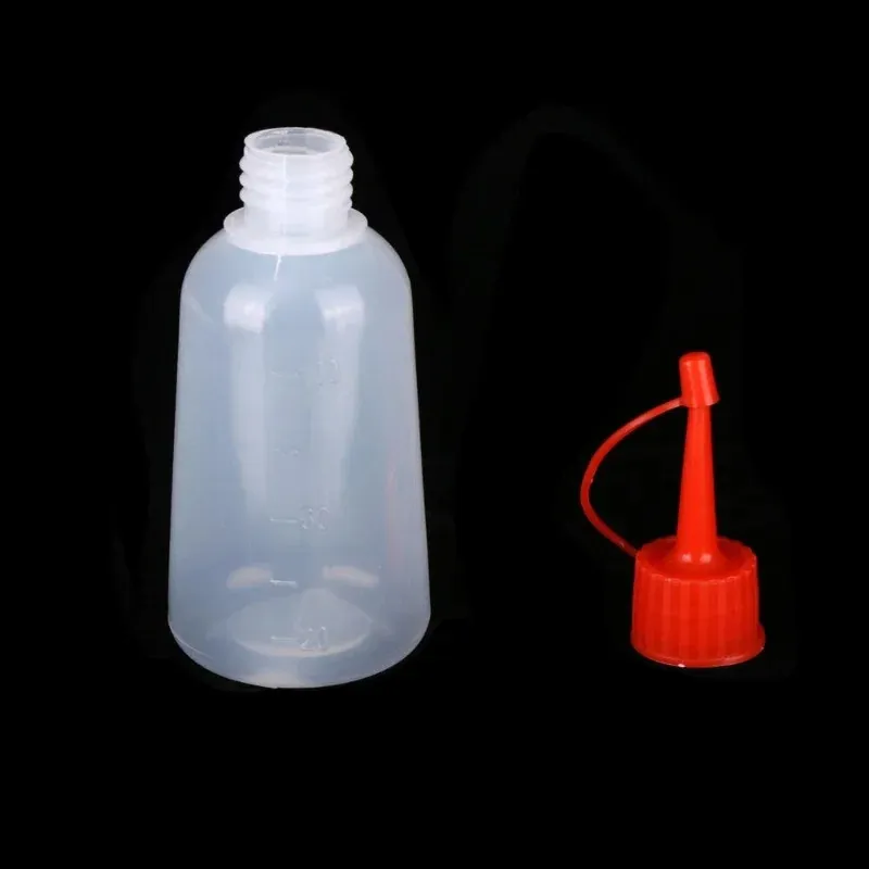 100 ml Plastik Klarspitze Applikator Flasche Plastikquetschflasche mit Spitzenkappe für Handwerkskunstkleber Multi -Zweck -Auffüllbar leer