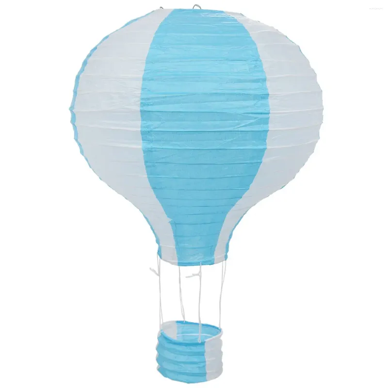 파티 장식 12 인치 공기 풍선 종이 랜턴 램프 갓 천장 가벼운 웨딩 장식 파란색 줄무늬