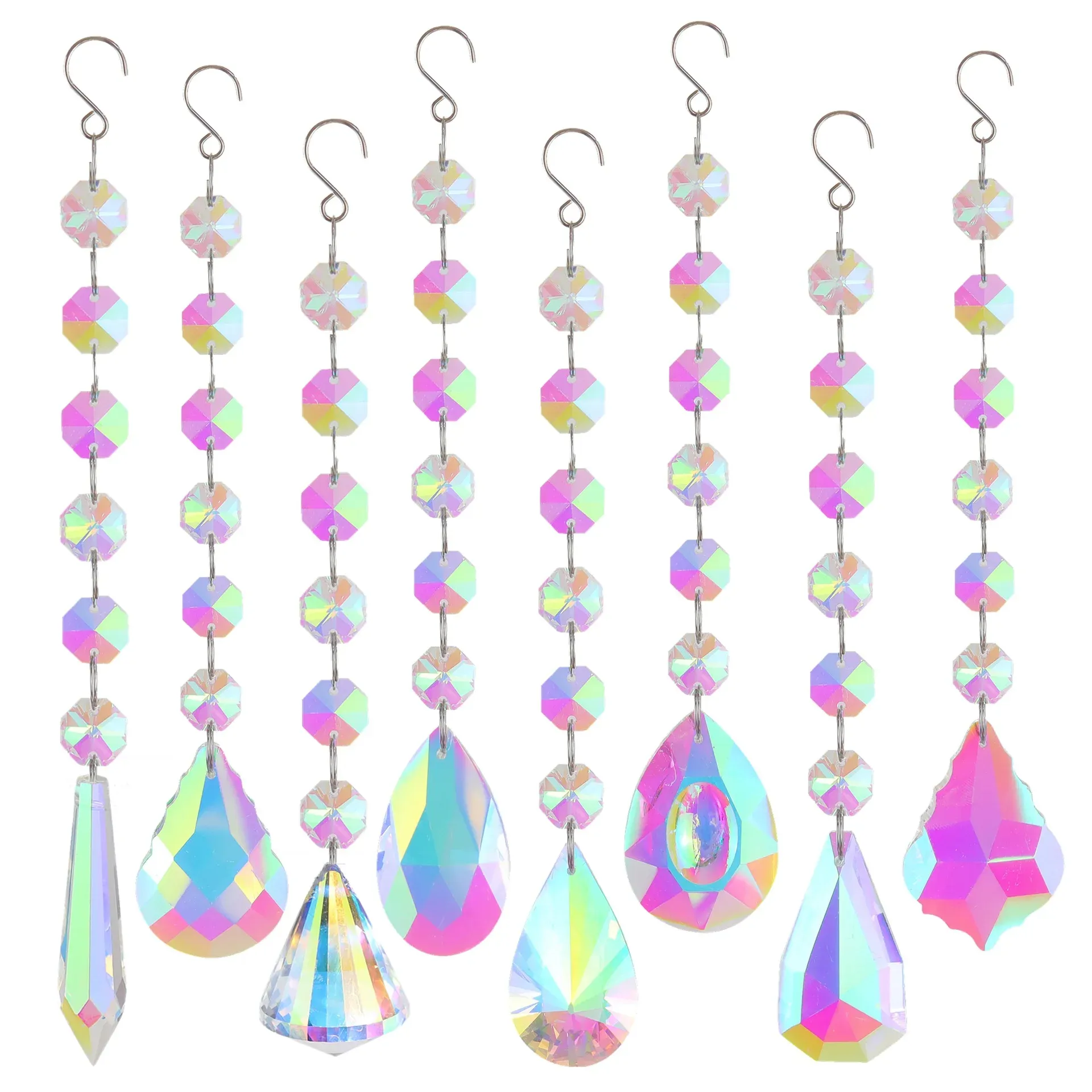 Dekoracje 1PCS Crystal Suncatcher Ab Color Rainbow Chaser Curtain Wiselant Sun Catcher Glass Prism Outdoor Windoor Domowe dekoracje ogrodowe 2023