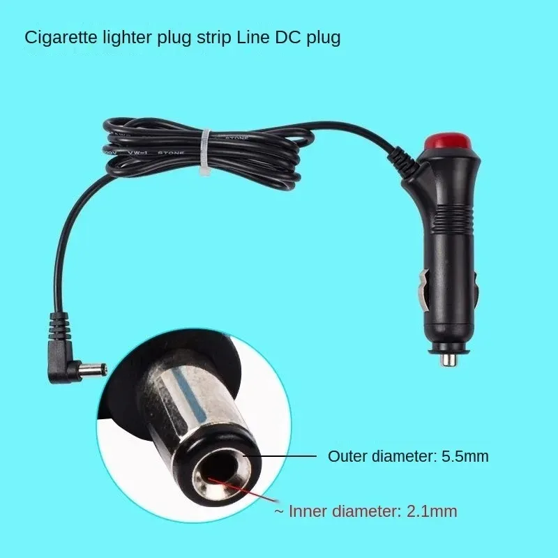 Nouvelle voiture DC 12V 24V DC2.1 Adaptateur d'alimentation allume de cigarette de 3,5 mm Plug avec un câble d'interrupteur 1/3 mètres pour un chien GPS Radar for GPS Radar Câble d'alimentation