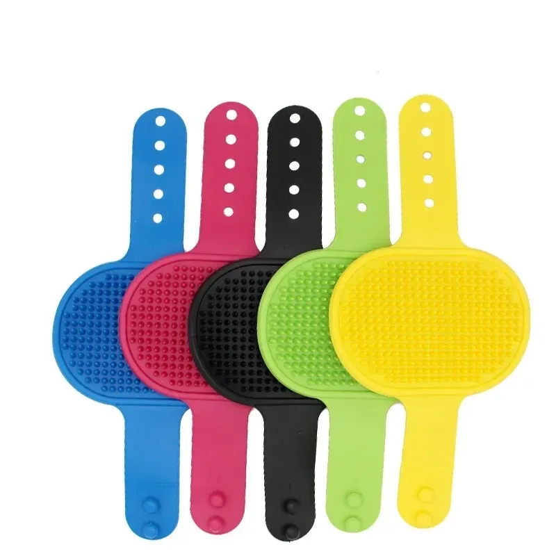 Nieuwe badkamer hondenbadborstel massagekleed Soft Silicone Comb met shampoo Box Pet Accessoires voor katten douchegradergereedschap voor siliconen huisdierenkam