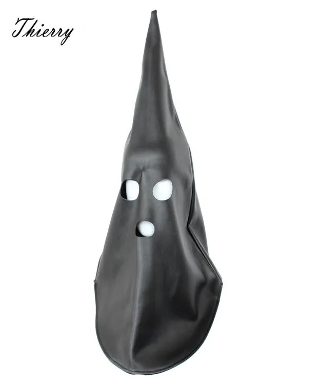 Thierry Ghost Executioner Hood Mask Full Cover Bondage Head Hood With Open Mouth Eye Sex Toys For Fetisch Couples Adult Game T2001560123