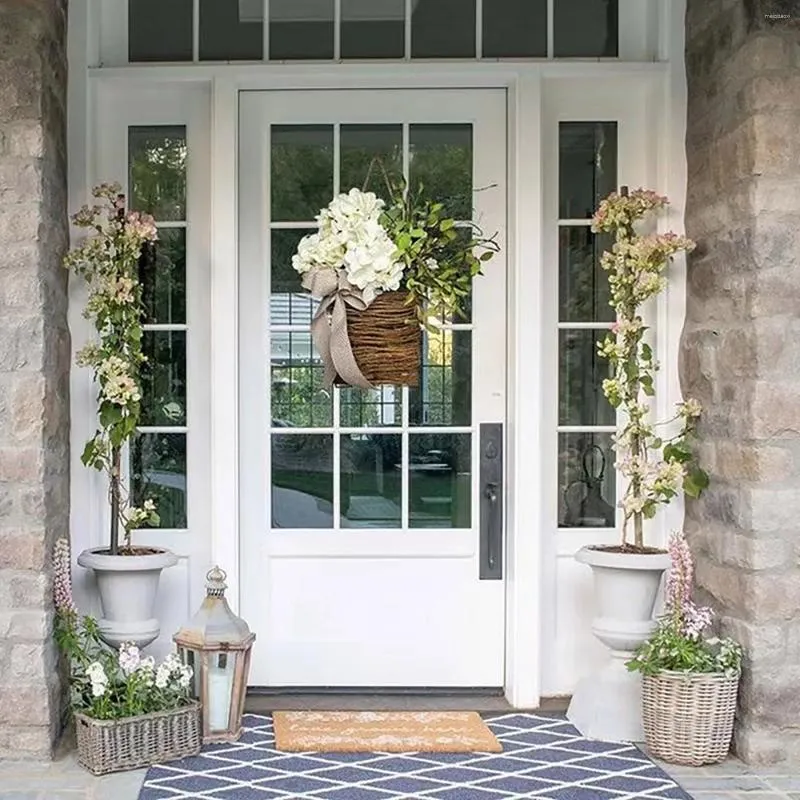 Decorative Flowers Hydrangea Door Hanger Wreath 2024 Est Wildflowers Hanging Front Beautiful Spring Zinnia