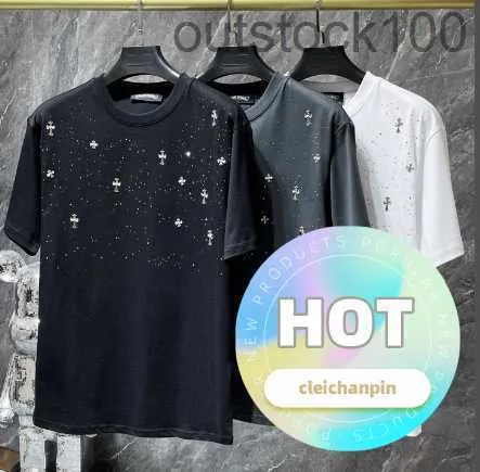 Hoogwaardige luxe Chrommss Designer Designer Kleding Correct Cross Short Sheeved T-shirt met 1: 1 Brand Logo -D