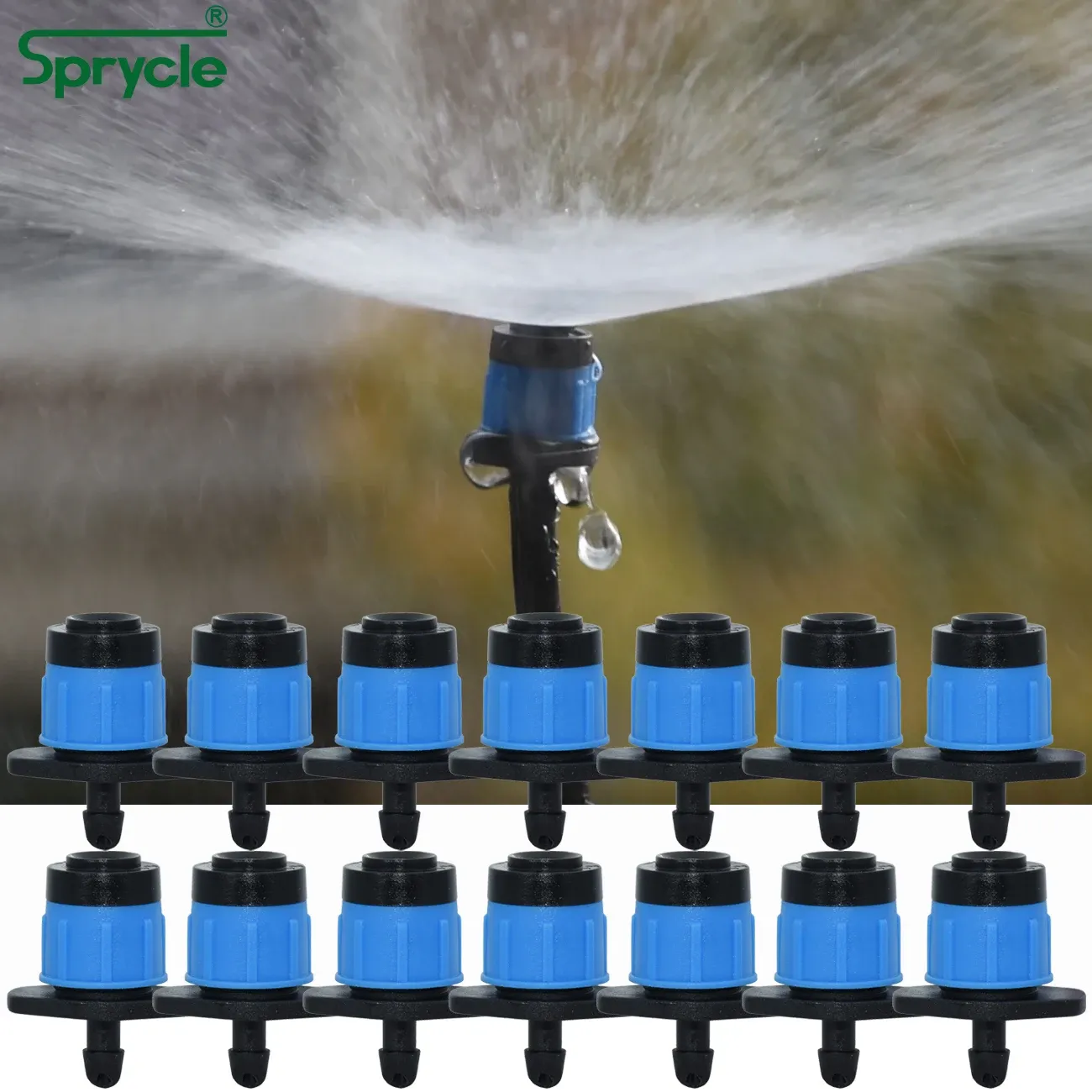 Kits Spycle 20pcs Garten Mikrogaser -Sprinkler 360 Grad rotierende Düse Mini Sprühen 4/7 -mm -Schlauch für Blumengarten Gewächshaus