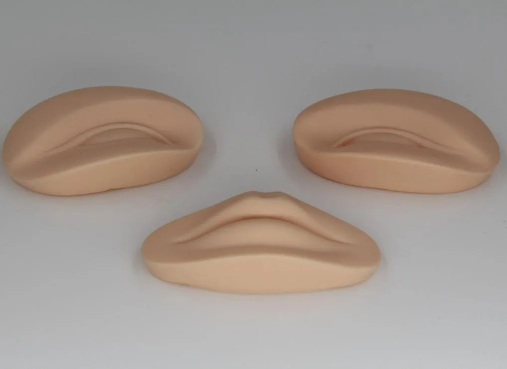 3d Tatouage de maquillage permanent Pratique Remplacement de la peau 2 yeux et 1 lèvres pour l'entraînement Mannequin Head7731543