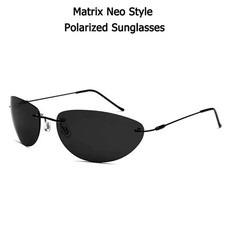 Lunettes de soleil 100% Titanium Classic Polarise Sunglasses Men Matrix Neo Morpheus UV400 Film Super Light Brand Designer Sunglasses sans cran