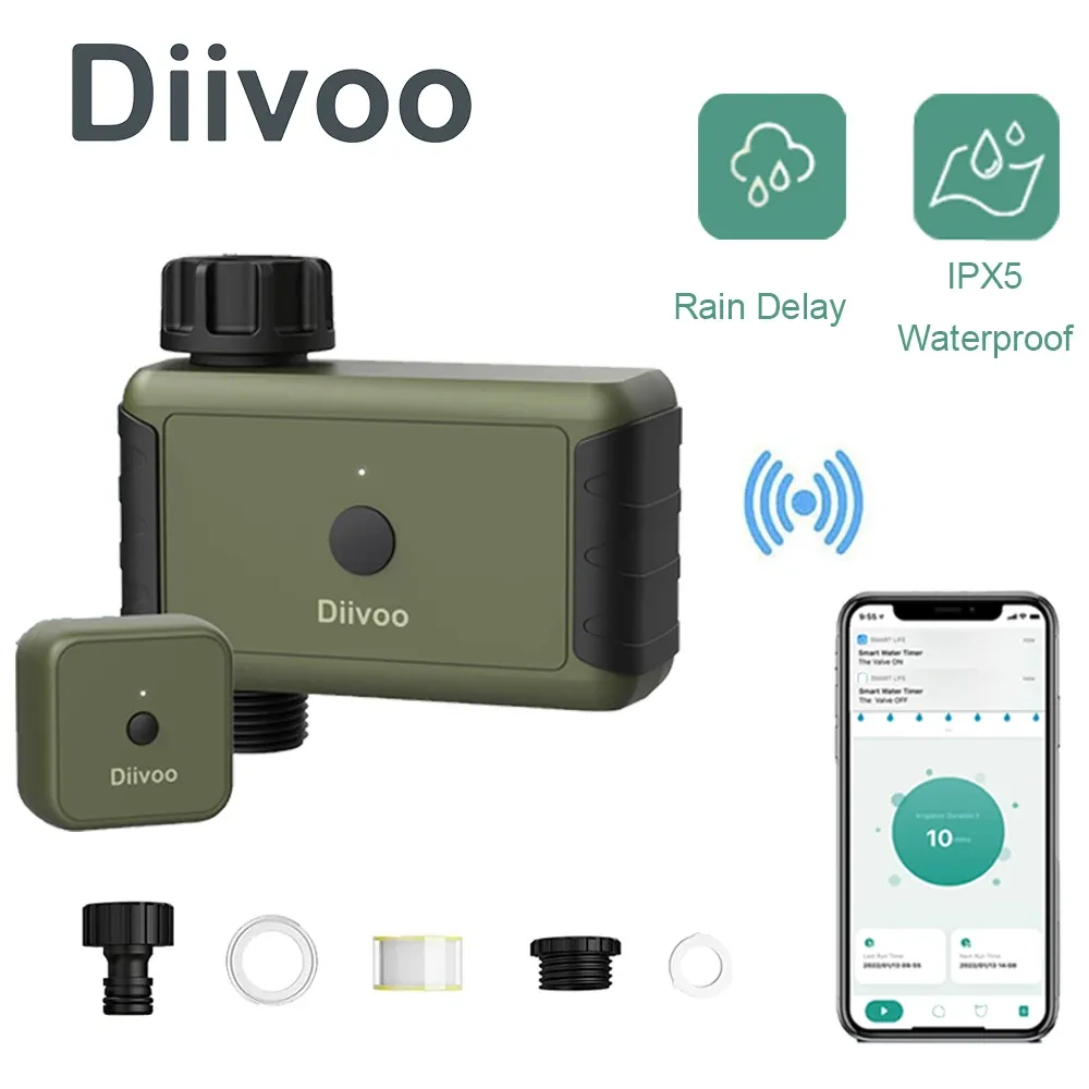 Decorations Diivoo WiFi Gateway Garden Watering Irrigation Controller Timing Watering Automatic Smartphone Remote Timer