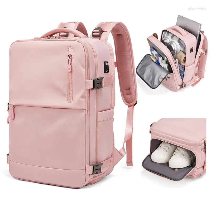 School Bags 35L Large Capacity Travel Backpack For Women Multifunction 15.6" Laptop Waterproof Anti-theft Backpacks With Shoe Barn