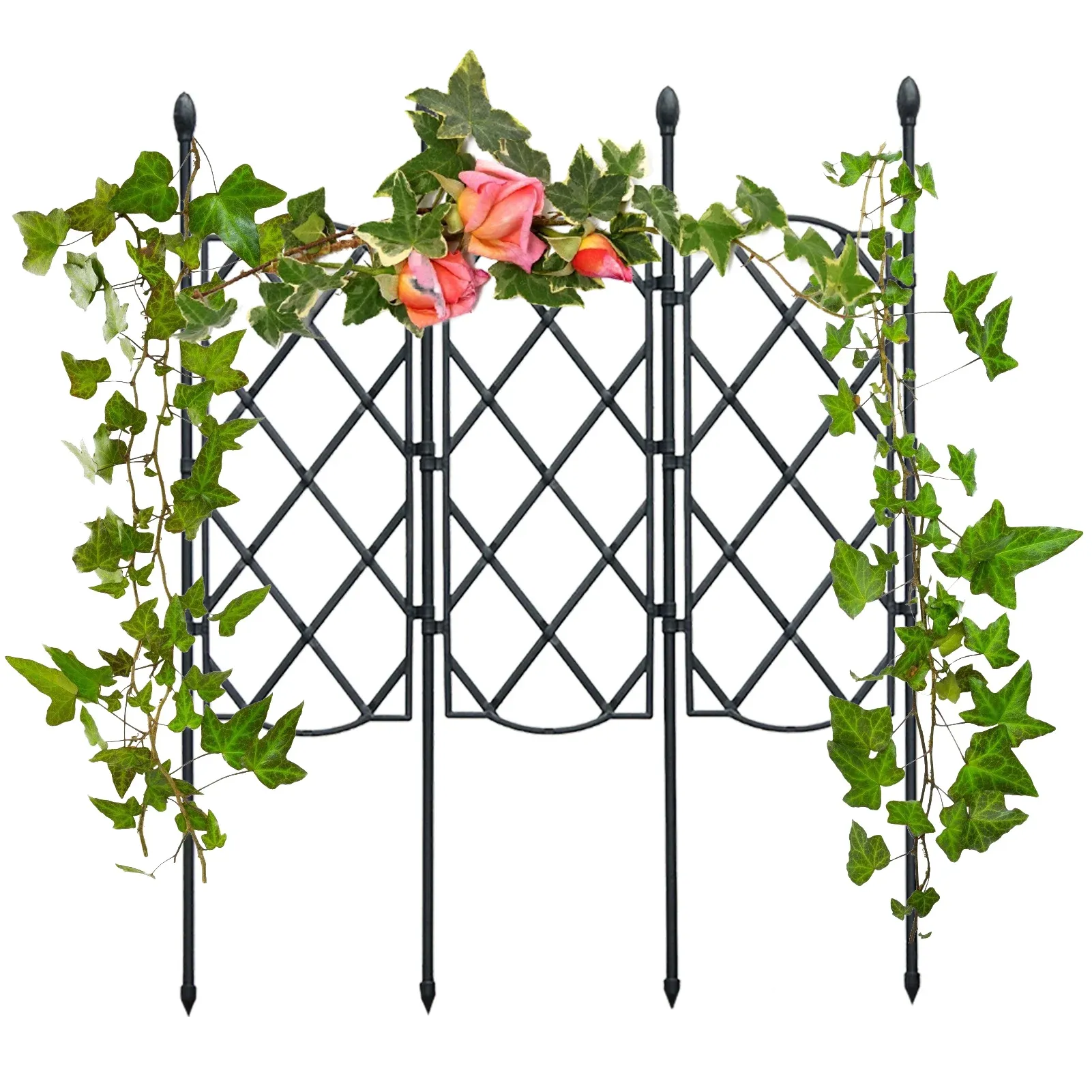 Decorações Metal Garden Trellis Plant Support Rack para quintal e pátio Reda de arame à prova de ferrugem Painéis de grade para videiras de rosa Ivy escalada