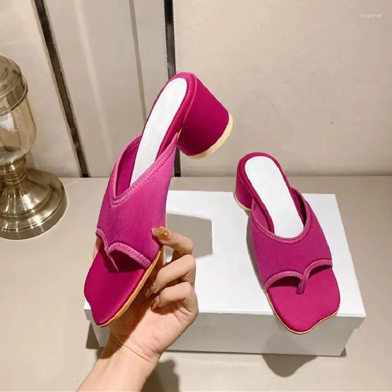 Тапочки на каблуках каблуки шлепанцы дизайнер дизайнер sqaure toe с твердым цветом холст