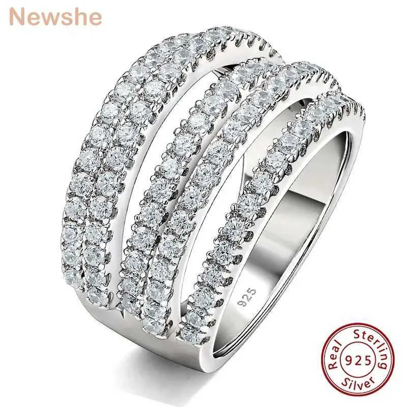 Band Rings News statement Authentic 925 Silver Jewelry Eternal Engagement RBrilliant CZ Diamond Party Gift for Womens Wedding Ring J240429