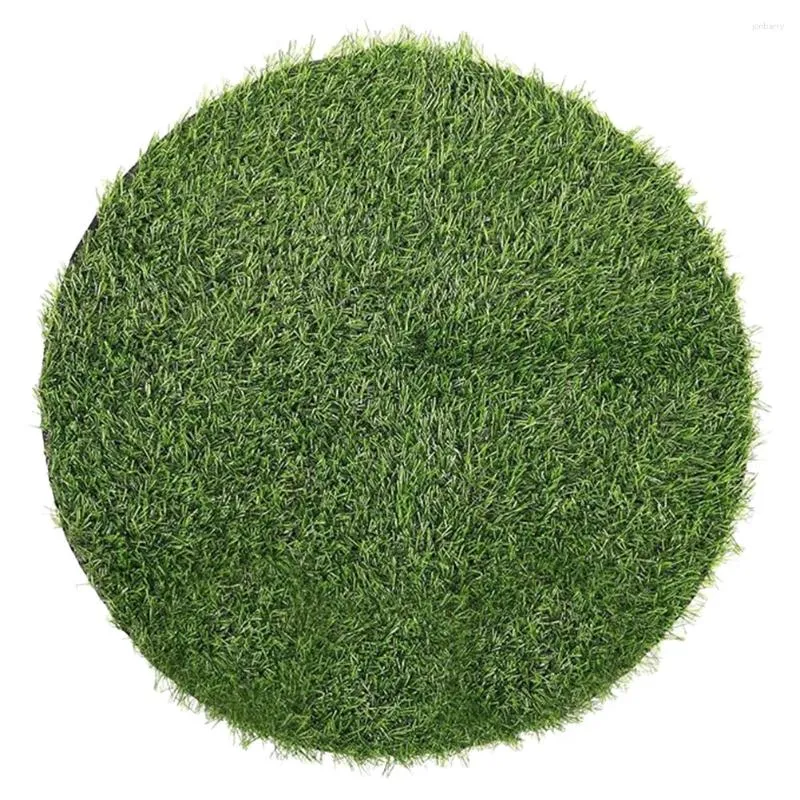 Decoratieve bloemen Mangatafdekking Decoratie Lawn Dining Tafel Fake Grass Turf Round voor eetaccessoires Plastic gesimuleerde mat