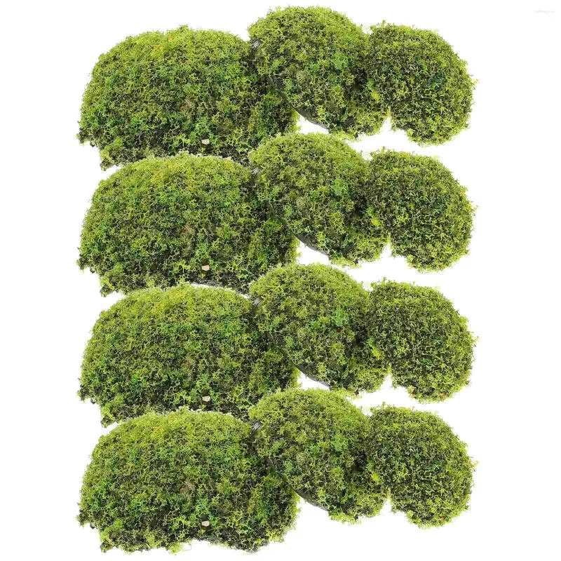 Fleurs décoratives 12 pcs Greenary DIY Artificial Moss Stone Fake Moule Rock Giai Imitated Mossy Decor Garden réaliste