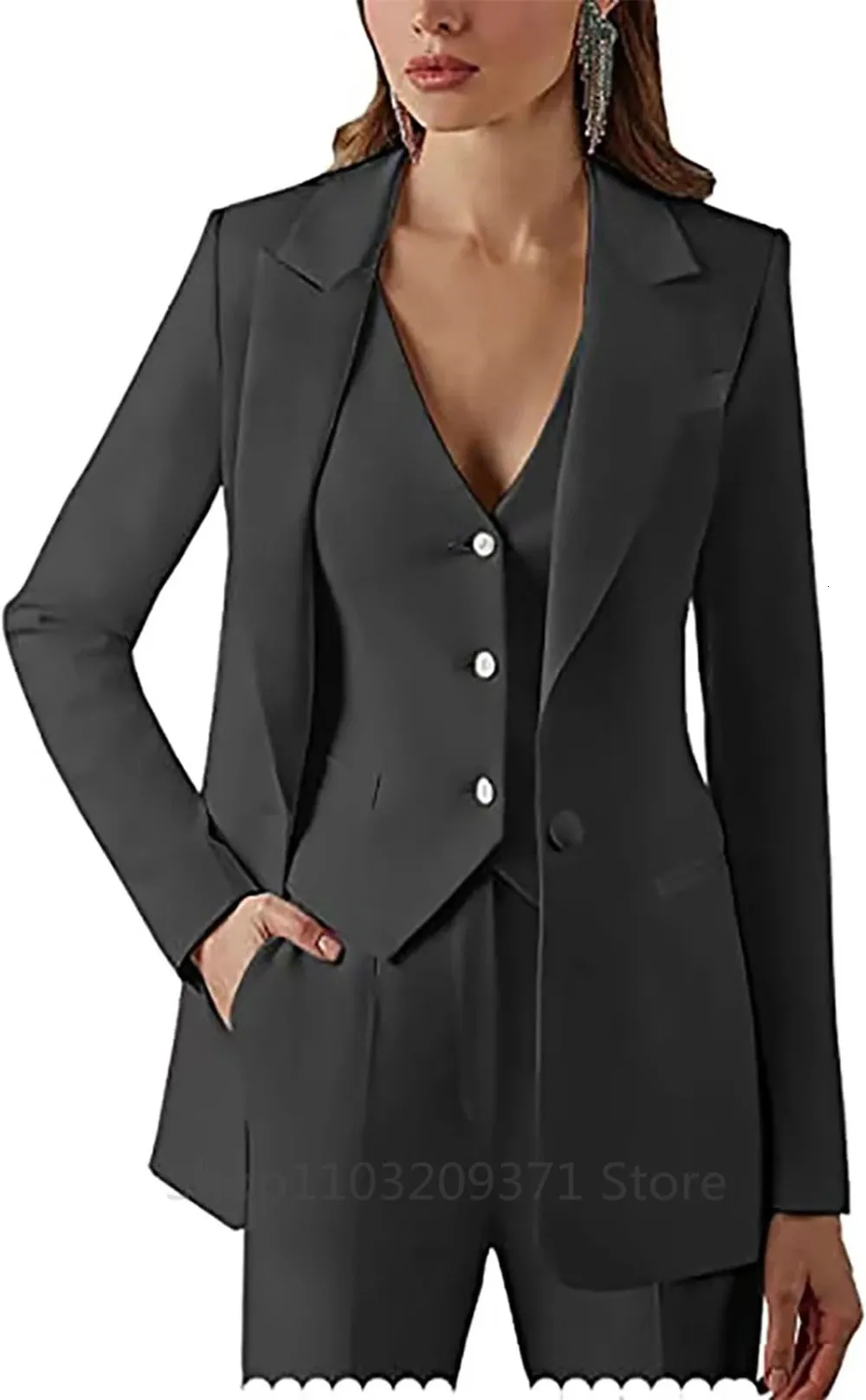 Tailleur-pantalon rouge pour femme avec gilet Costume 3 pièces puissant avec blazer ajusté et pantalon droit - Canada