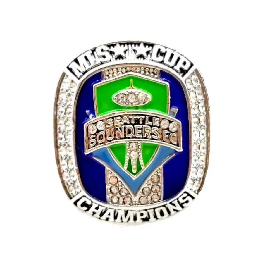 Exquisites Diamanteingelegter Schmuck Seattle MLS Cup Ring Digital "8" Replica5894594