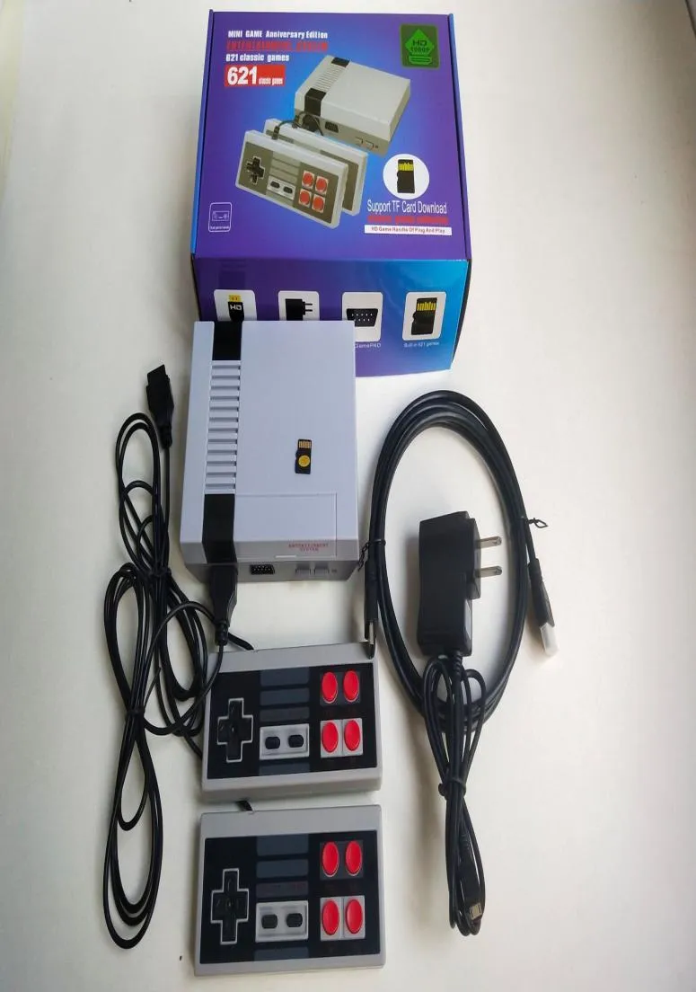 Новая прибытие HDOUT 1080P Video Hand Hound Console Portable Game Players может хранить 621 NES Games с TF -картой с Retail Box1092374