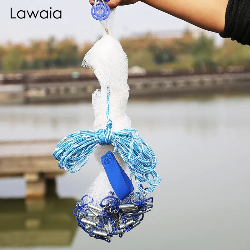 Gereedschap Lawaia Cast Net Fishing Network met zinklood en zonder zinklood transparant nylon monofilament draad handgooi visnet