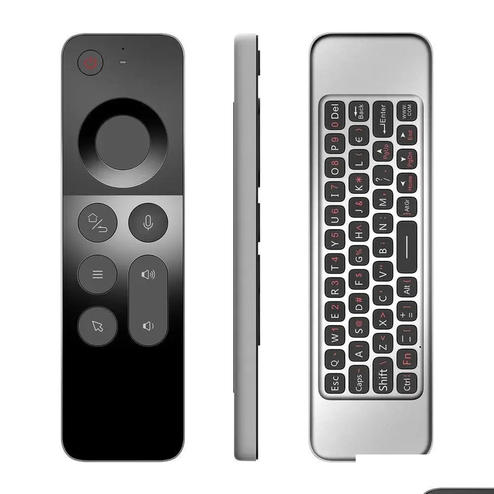 Klavyeler W3 kablosuz hava fare tra-ince 2.4g IR Öğrenme Android TV kutusu Dro OT6SK için Jiroskop FL klavye ile Akıllı Sesli Uzaktan Kumanda