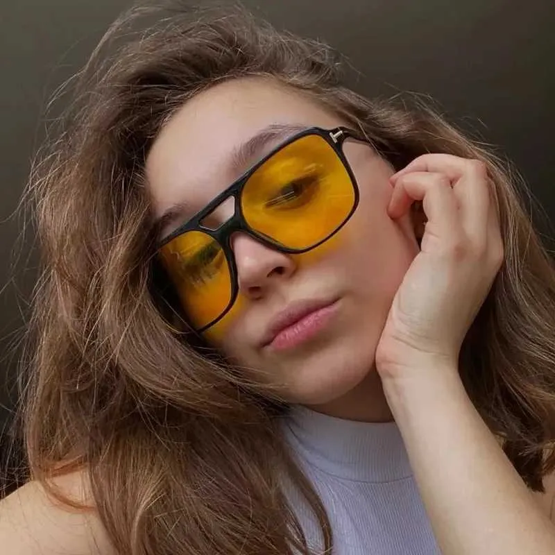 Güneş gözlükleri vintage kare güneş gözlükleri kadın retro marka ayna güneş gözlükleri kadın siyah sarı moda şeker renkleri oculos de sol feminino d240429